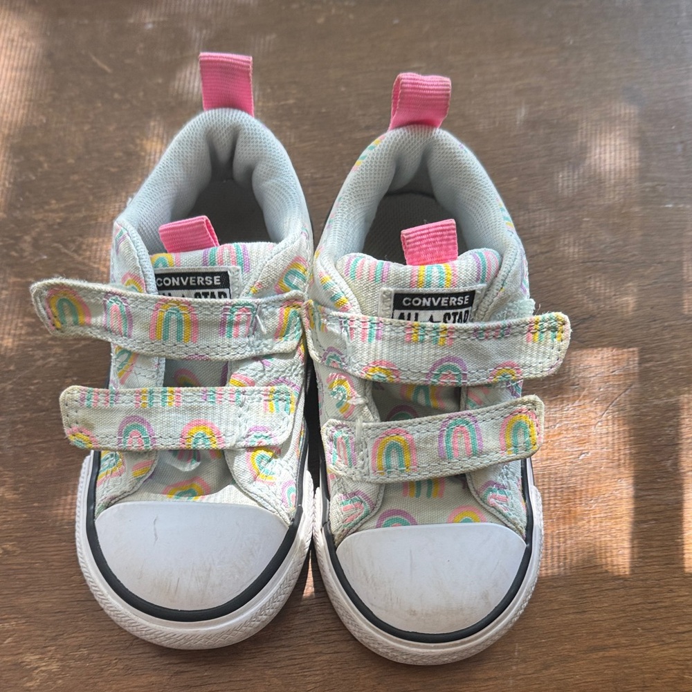 Converse Kids Sneakers - White with Rainbow Accents